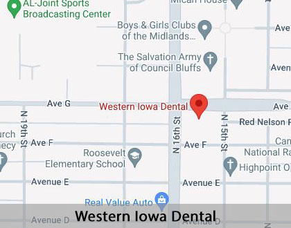 Map image for Denture Care in Council Bluffs, IA